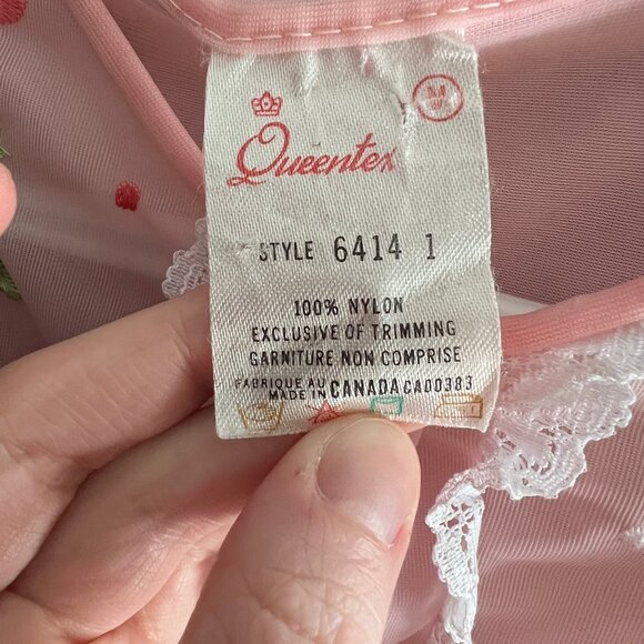 Vintage Embroidered Floral Lace Baby Doll Slip Mini Dress Nightgown Chemise PJs - Picture 6 of 8